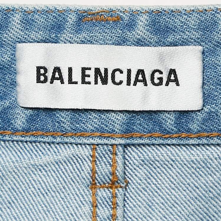 Pre Owned Balenciaga Blue Washed Denim Jeans M