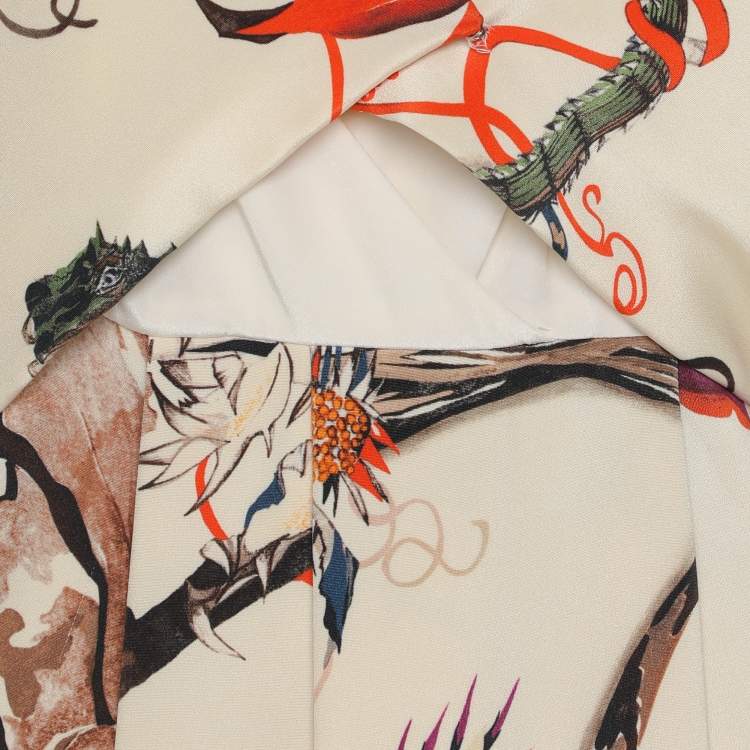 Pre Owned Balenciaga Multicolor Silk Iguana Floral Print Dress M