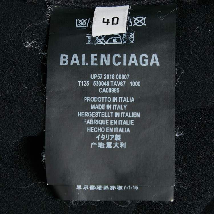 Pre Owned Balenciaga Black Logo Print Jersey Tank Top M