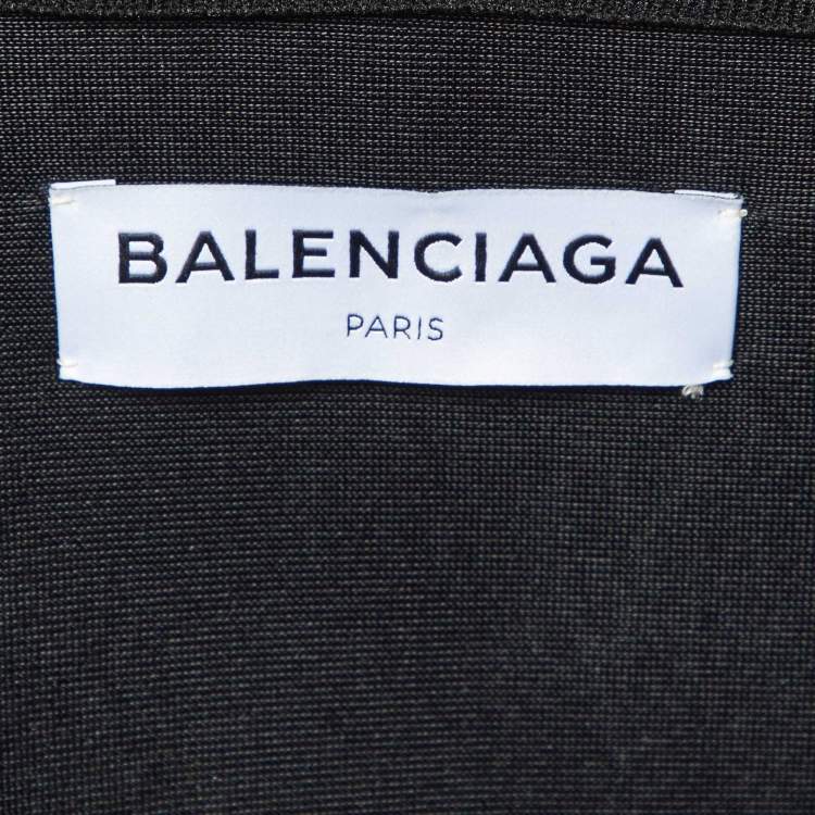 Pre Owned Balenciaga Black Boucle Wool Midi Skirt S