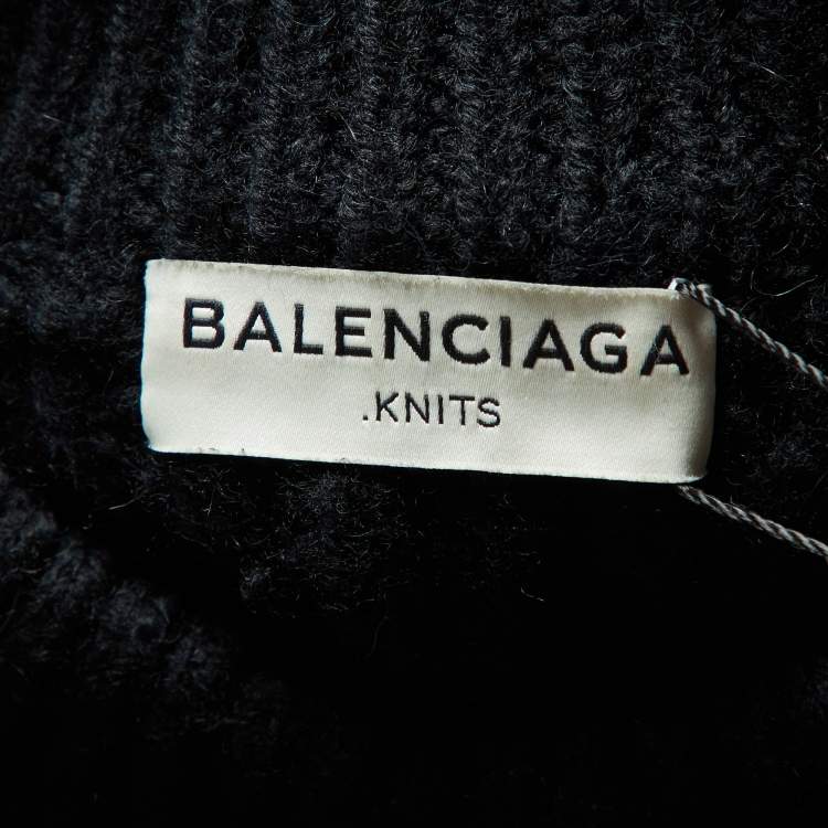 Pre Owned Balenciaga Black Wool Blend Jumper S