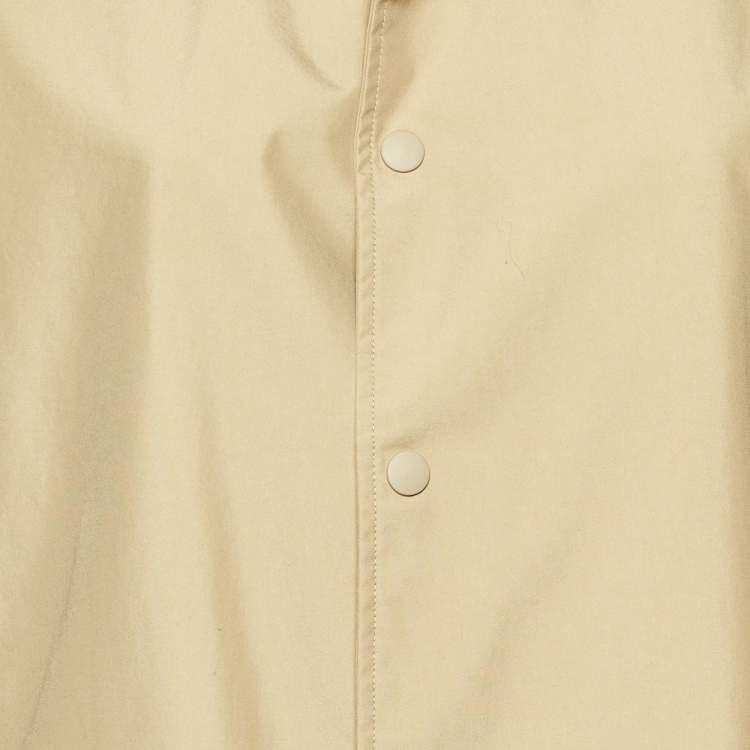 Pre Owned Balenciaga Beige Logo Print Nylon Windbreaker Jacket M