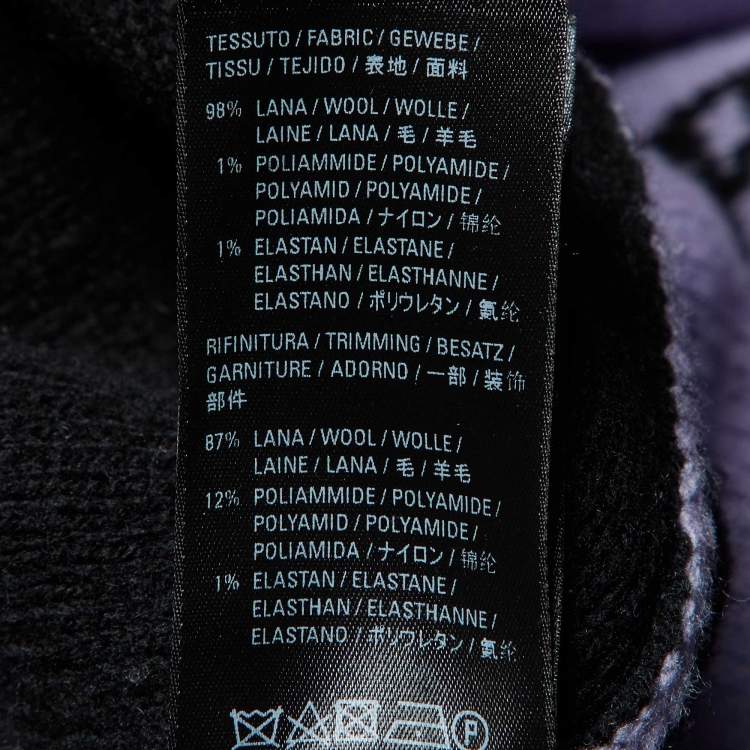 Pre Owned Balenciaga Purple Logo Wool Knit Oversized Sweater S