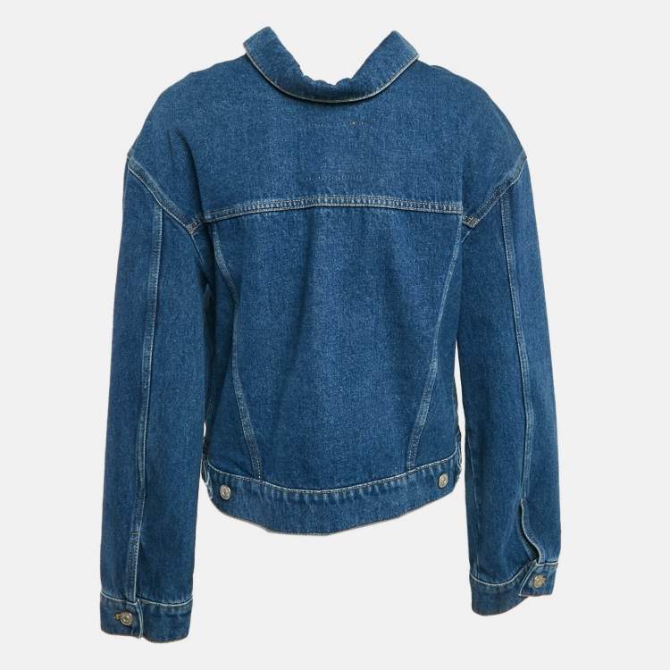 Pre Owned Balenciaga Blue Denim Button Front Jacket M