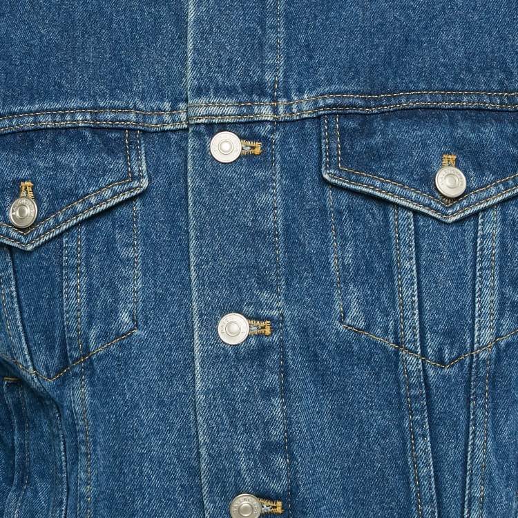 Pre Owned Balenciaga Blue Denim Button Front Jacket M
