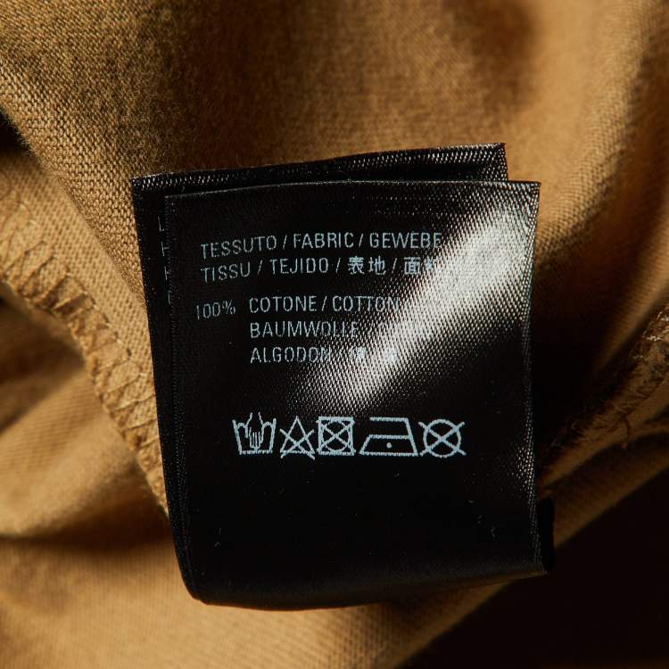 Pre Owned Balenciaga Beige Logo Print Cotton Crew Neck T-Shirt S