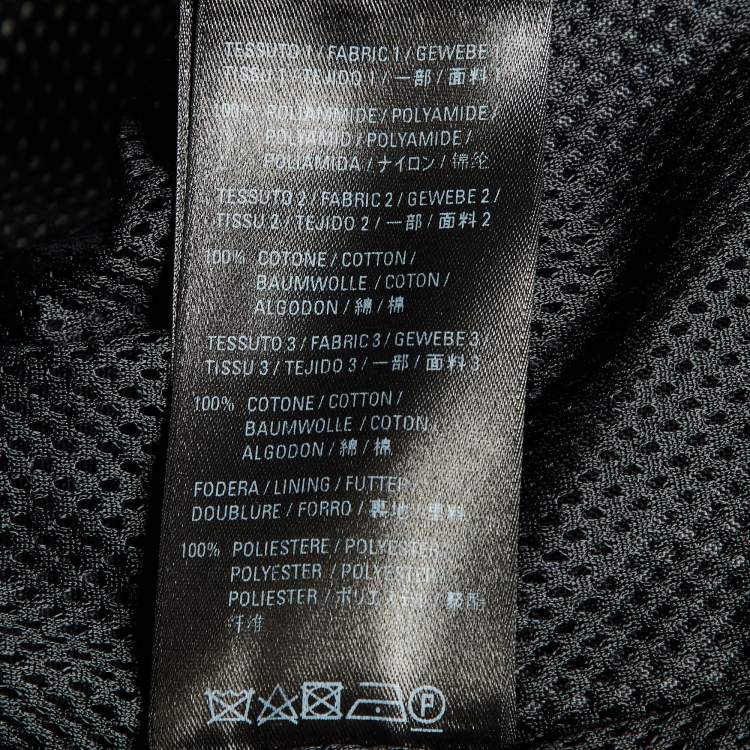 Pre Owned Balenciaga Black Logo Print Nylon & Denim Windbreaker Jacket S