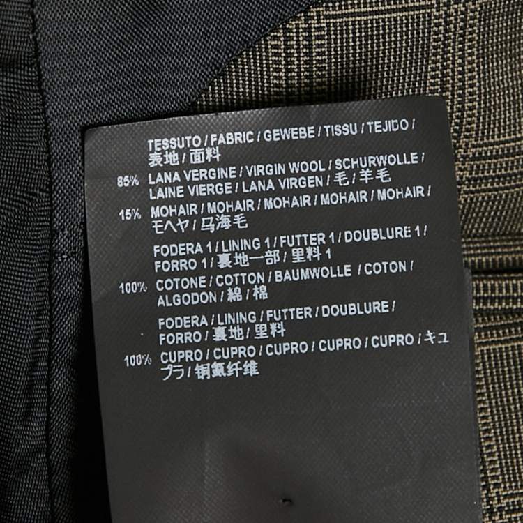 Pre Owned Balenciaga Grey Prince Of Wales Check Wool Blend Double Breasted Blazer S