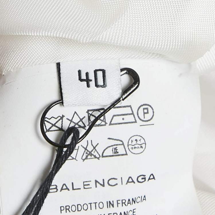 Pre Owned Balenciaga Pink Slubbed Silk Blend Mid-Length Coat M