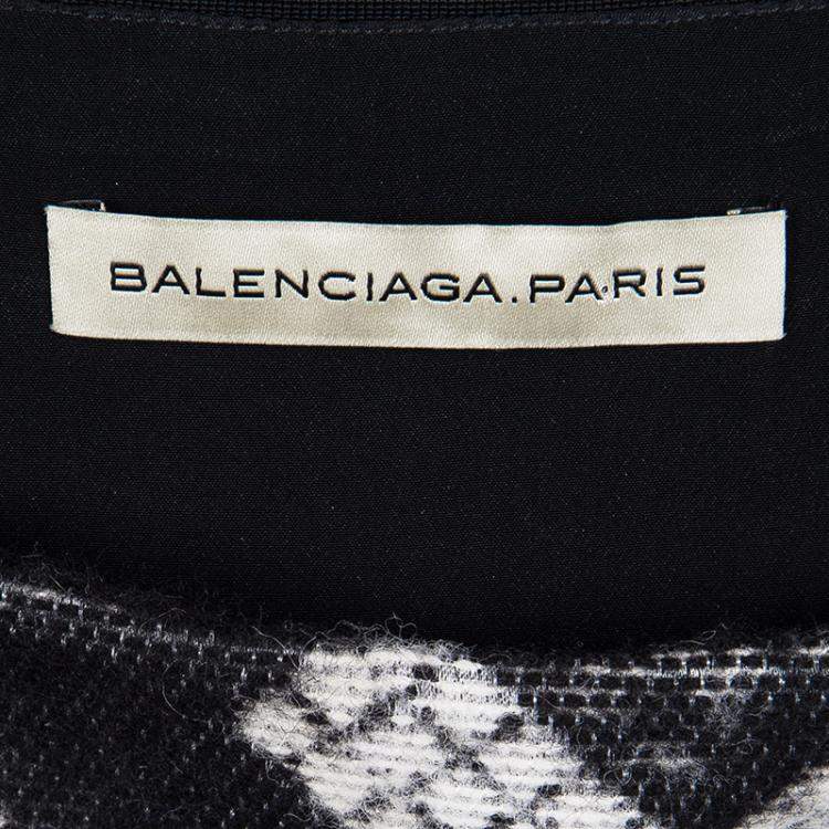 Pre Owned Balenciaga Black Pixelated Snake Pattern Sleeveless Sheath Dress M
