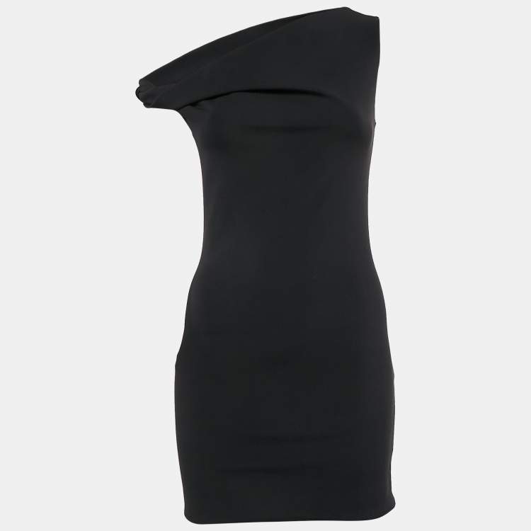 Pre Owned Balenciaga Grey Jersey Asymmetric Mini Bodycon Dress S