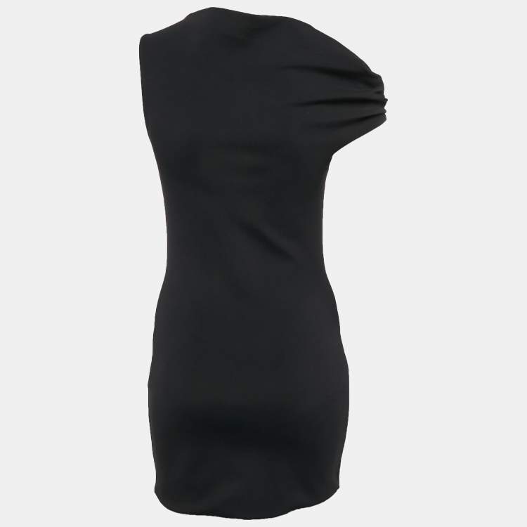 Pre Owned Balenciaga Grey Jersey Asymmetric Mini Bodycon Dress S