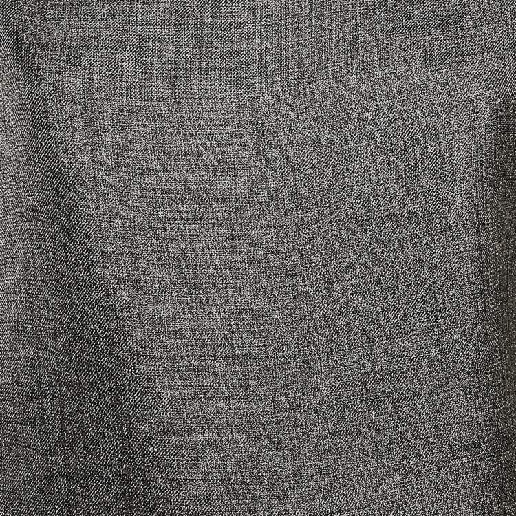 Pre Owned Balenciaga Grey Wool Blend Midi Dress L
