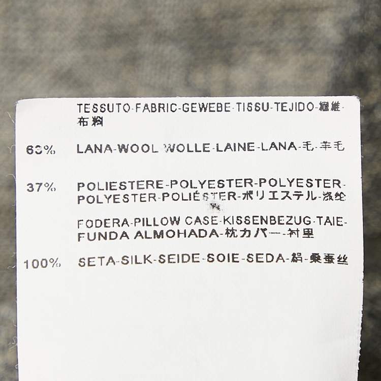 Pre Owned Balenciaga Grey Wool Blend Midi Dress L