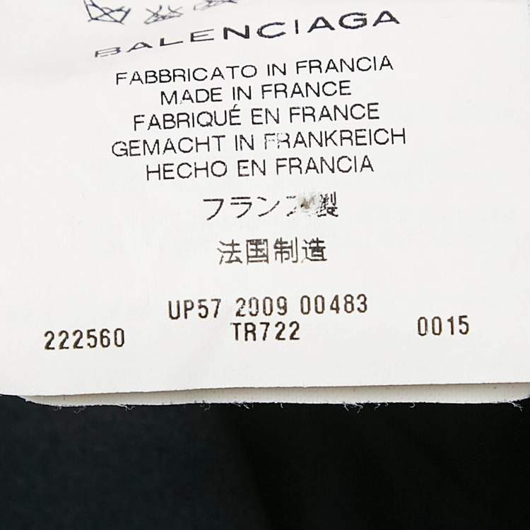 Pre Owned Balenciaga Grey Wool Blend Midi Dress L