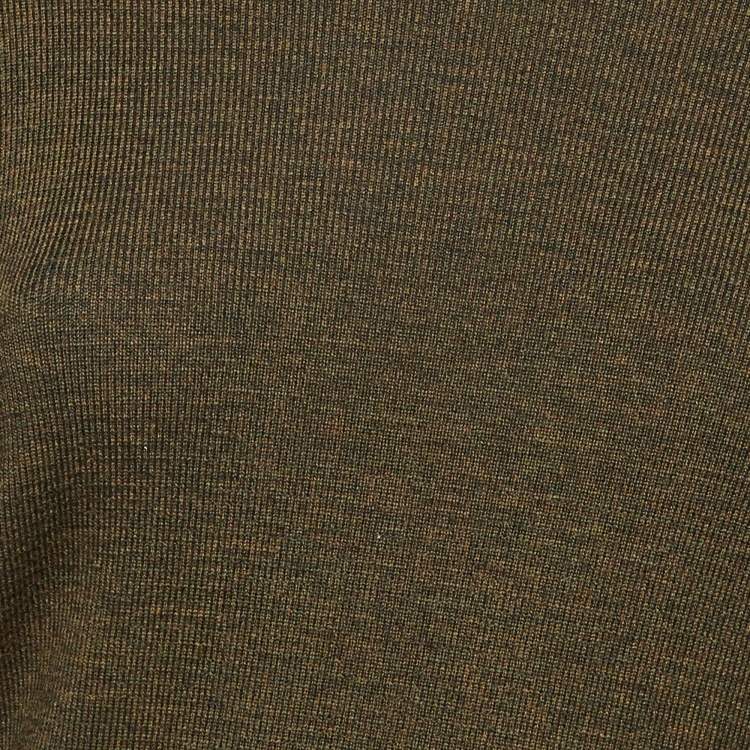 مملوكة مسبقًا Balenciaga Green Wool Knit Turtle Neck Midi Dress S