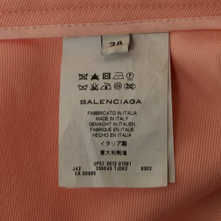 Pre Owned Balenciaga Pink Gabardine Pleated Short Skirt M