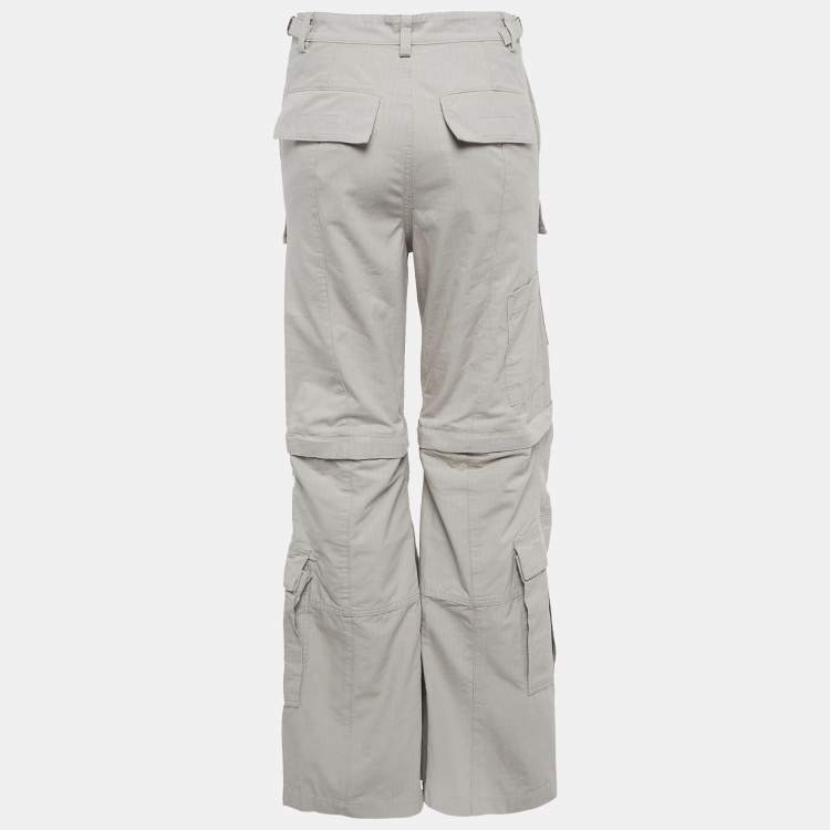 Pre Owned Balenciaga Brown Cotton Detachable Flared Cargo Pants S