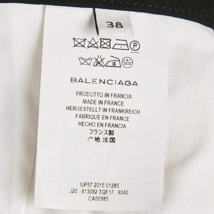 Pre Owned Balenciaga White Textured Silk Blend Knee-Length Skirt M