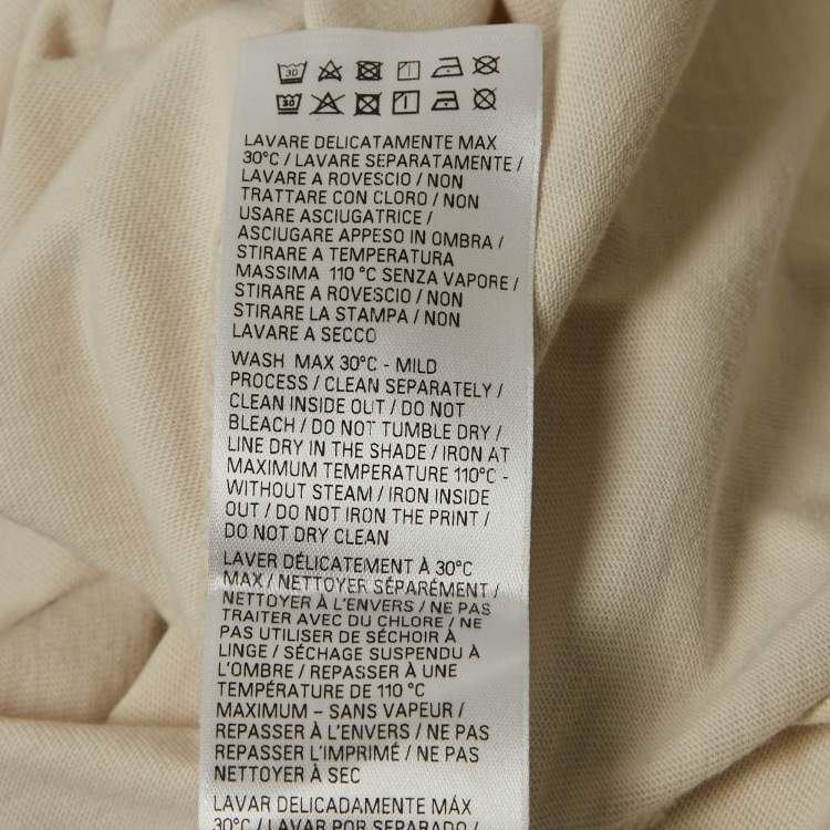 Pre Owned Balenciaga Unisex Cream Logo Print Crewneck T-Shirt L
