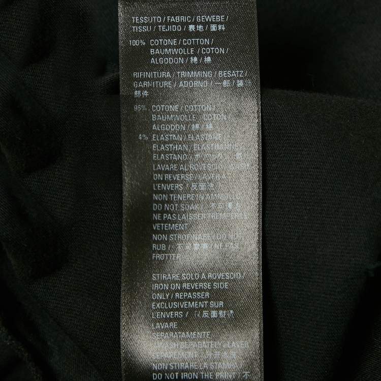 Pre Owned Balenciaga Unisex Black Logo Print Distressed T-Shirt M