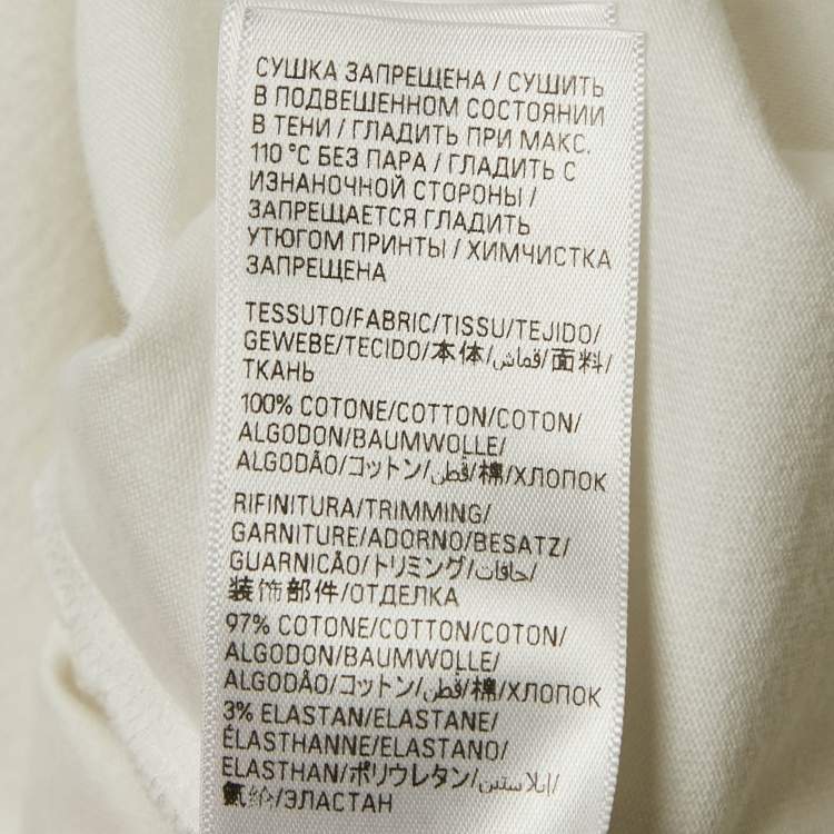 Pre Owned Balenciaga White Printed Cotton Crew Neck Oversized T-Shirt M