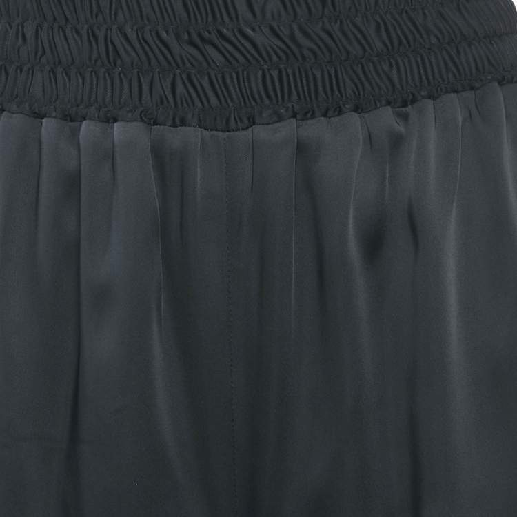 Pre Owned Balenciaga Black Satin Straight Leg Trousers L