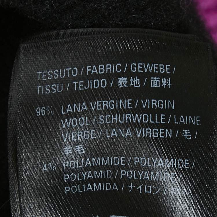 Pre Owned Balenciaga Pink Logo Intarsia Wool Crewneck Sweatshirt M