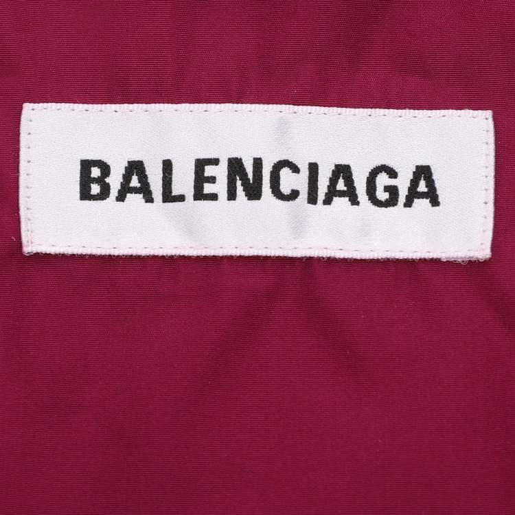 Pre Owned Balenciaga Purple Logo Printed Synthetic Windbreaker Jacket S