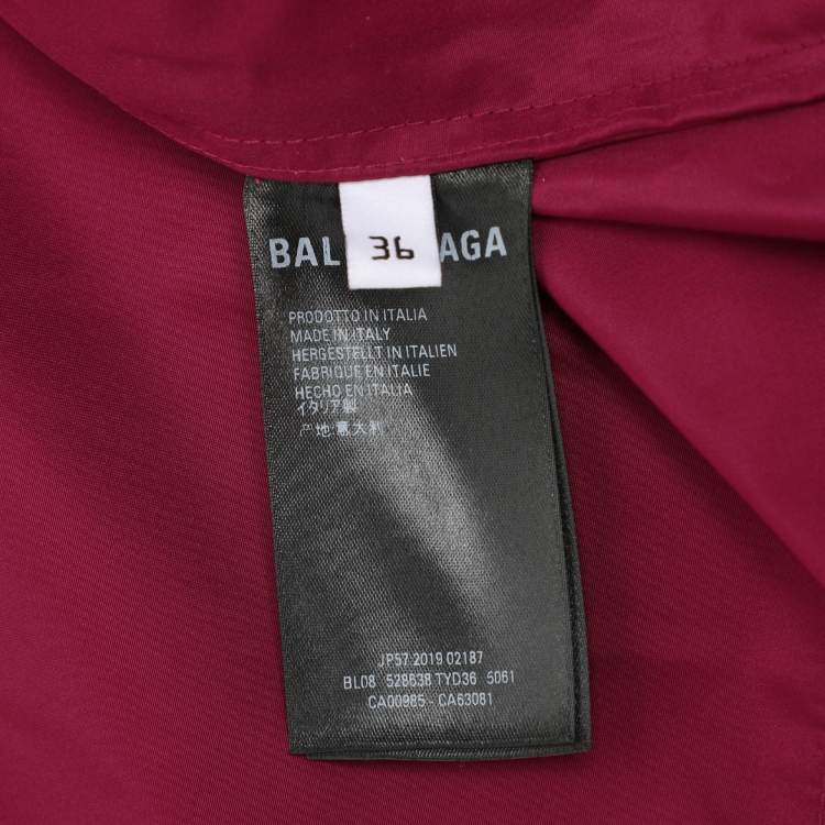 Pre Owned Balenciaga Purple Logo Printed Synthetic Windbreaker Jacket S