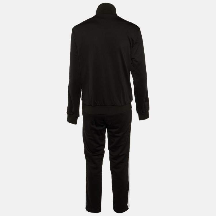 Pre Owned Balenciaga Black Jersey Zip-Up Jacket and Pants Set M