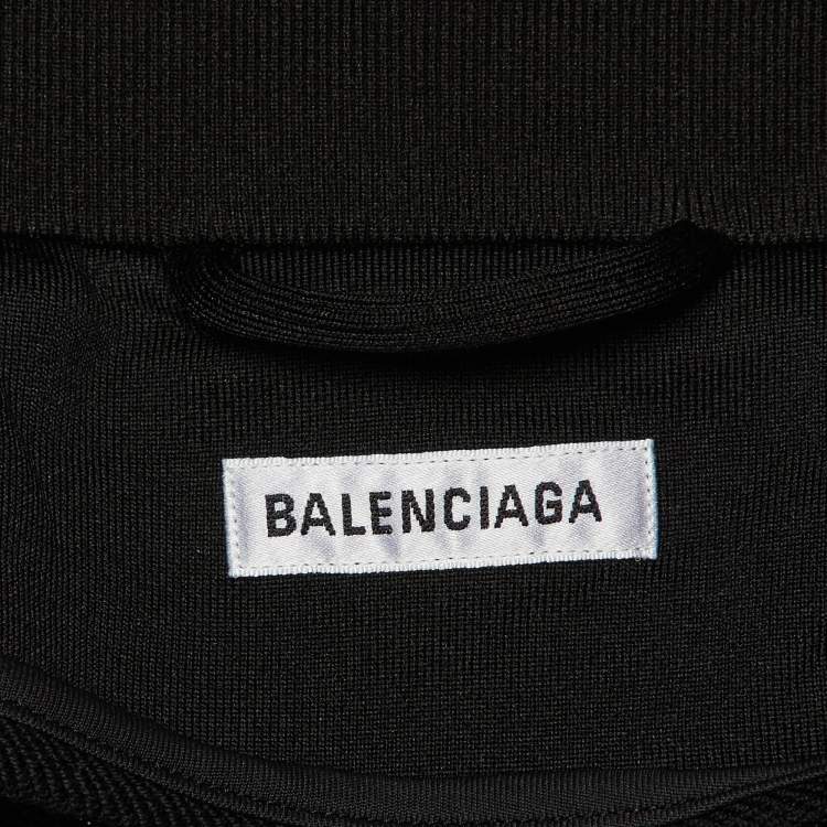 Pre Owned Balenciaga Black Jersey Zip-Up Jacket and Pants Set M