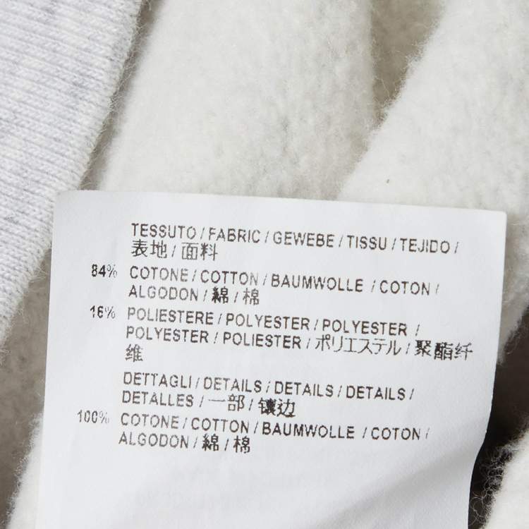 Pre Owned Balenciaga Grey Logo Applique Hooded Sweatshirt S
