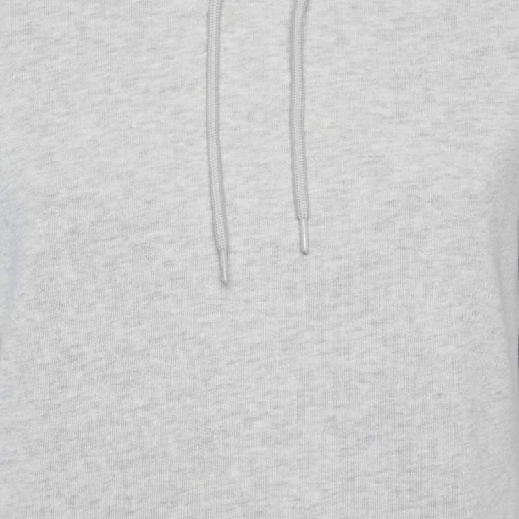 Pre Owned Balenciaga Grey Logo Applique Hooded Sweatshirt S