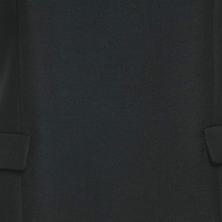 Pre Owned Balenciaga Pink/Black Wool and Crepe Asymmetric Sleeveless Top M