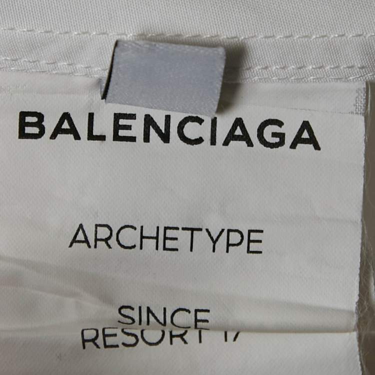 Pre Owned Balenciaga White Cotton Loose Fit Blouse S