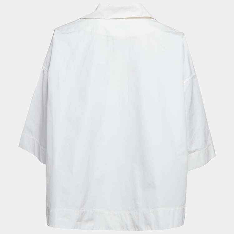 Pre Owned Balenciaga White Cotton Loose Fit Blouse S