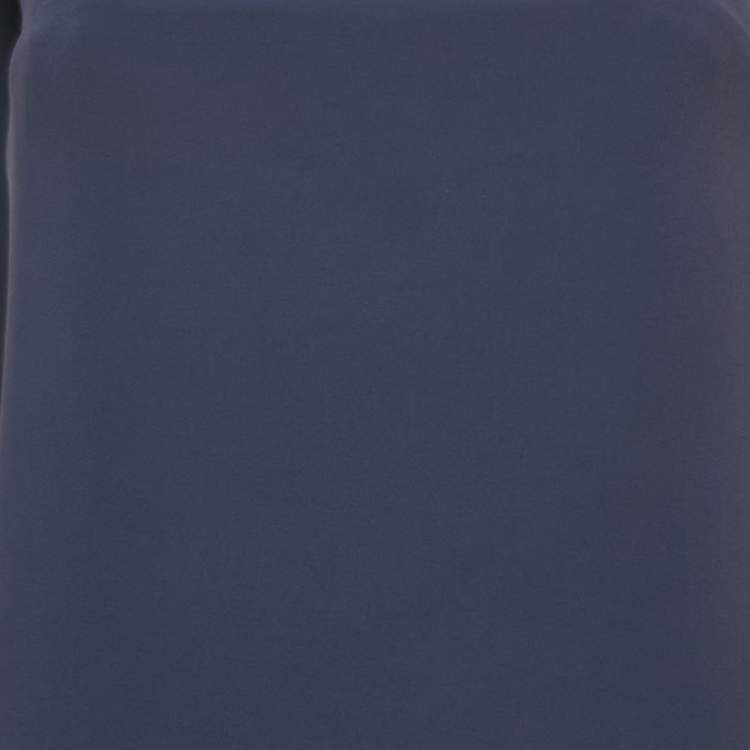 Pre Owned Balenciaga Navy Blue Crepe Drape Shoulder Maxi Dress M