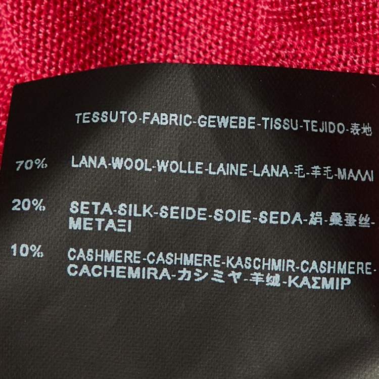 Pre Owned Balenciaga Pink Wool & Silk Knit Button Front Cardigan L