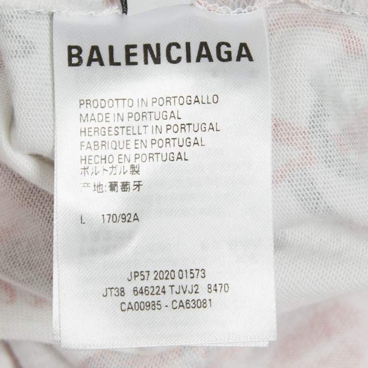 Pre Owned Balenciaga Multicolor Graphic Printed Cotton Knit Tie Detail Oversized Top & Leggings Set L