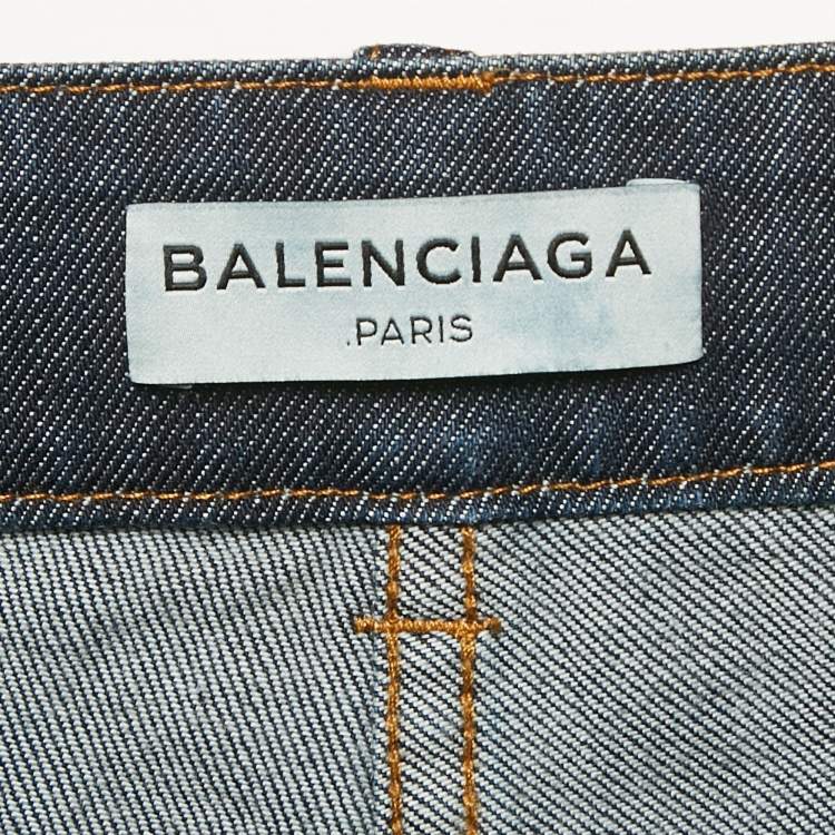 Pre Owned Balenciaga Blue Denim Straight Leg Jeans M Waist 29"