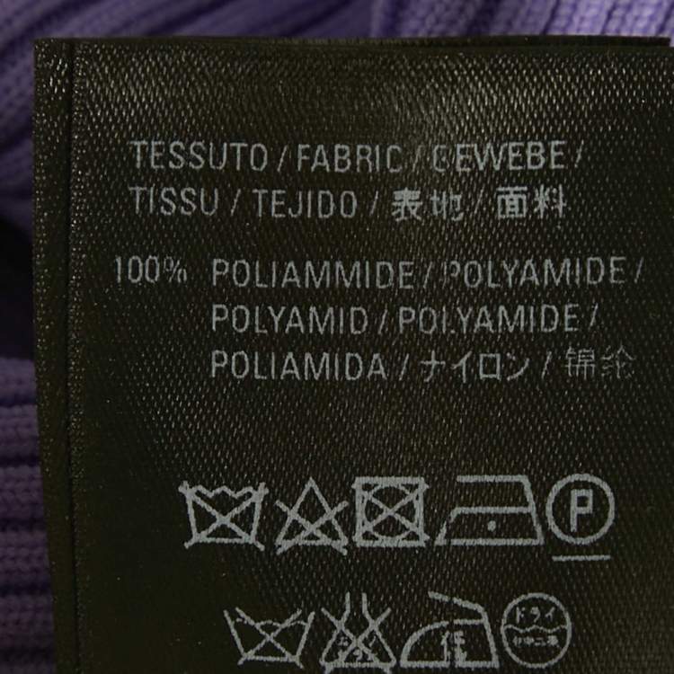 Pre Owned Balenciaga Purple All-Over Print Rib Knit Crewneck Sweater M