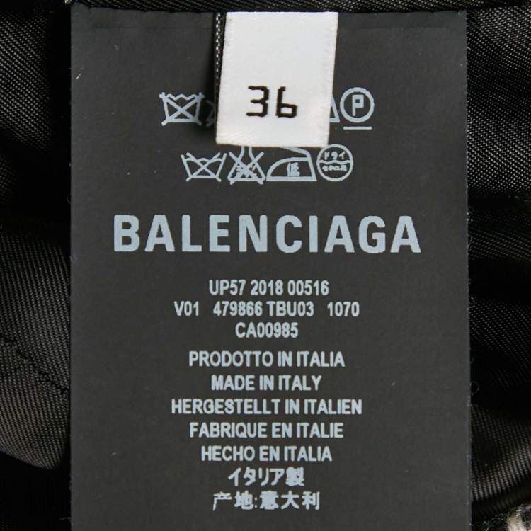 Pre Owned Balenciaga Black/White Houndstooth Wool Hourglass Blazer S