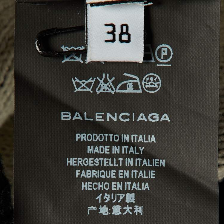 Pre Owned Balenciaga Black All Over Logo Wool Sweater M