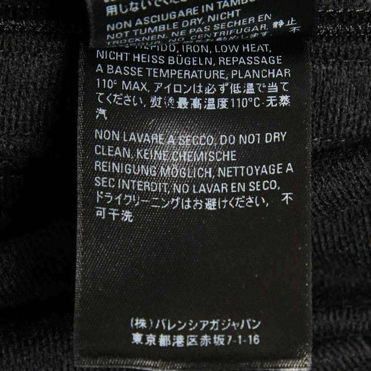 Pre Owned Balenciaga Black Logo Striped Jersey Track Pants S