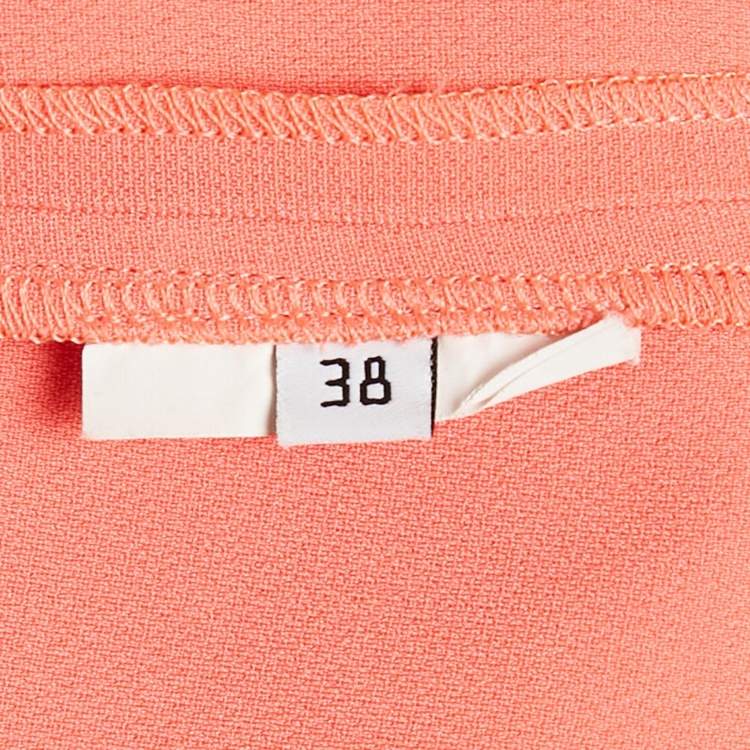 Pre Owned Balenciaga Orange Crepe Sleeveless Midi Dress M