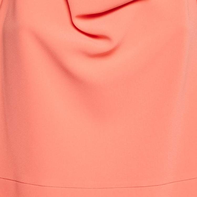 Pre Owned Balenciaga Orange Crepe Sleeveless Midi Dress M