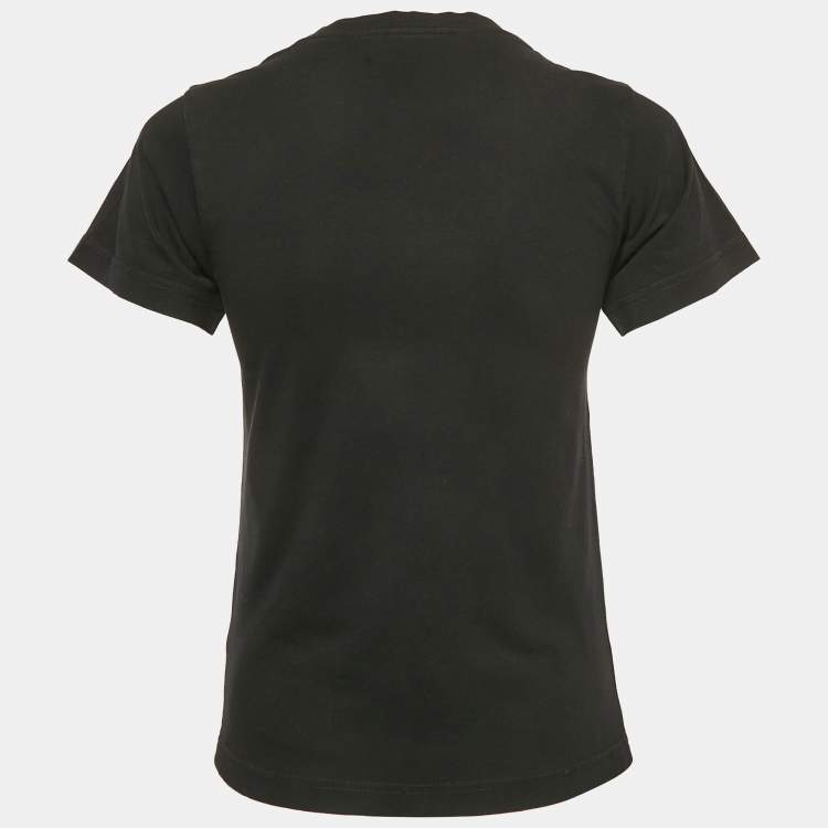 Pre Owned Balenciaga Black Logo Print Cotton Jersey T-Shirt S