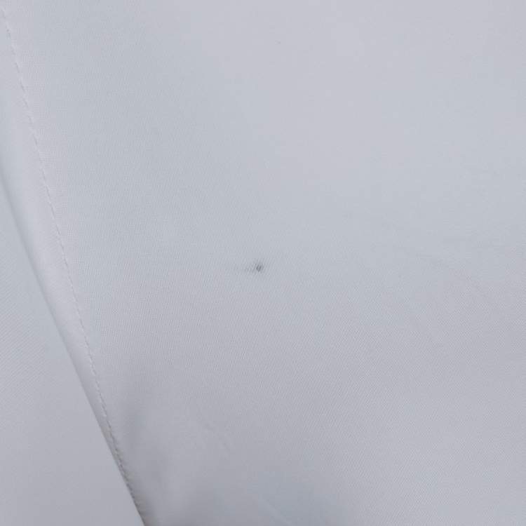 Pre Owned Balenciaga White Silk Straight Fit Trousers M