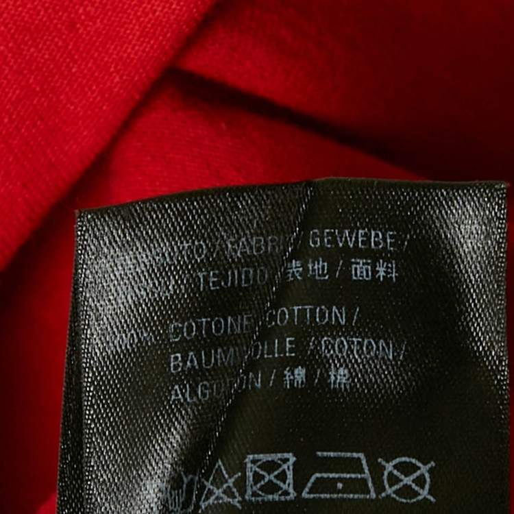 Pre Owned Balenciaga Red Logo Print Cotton Short Sleeve T-Shirt S